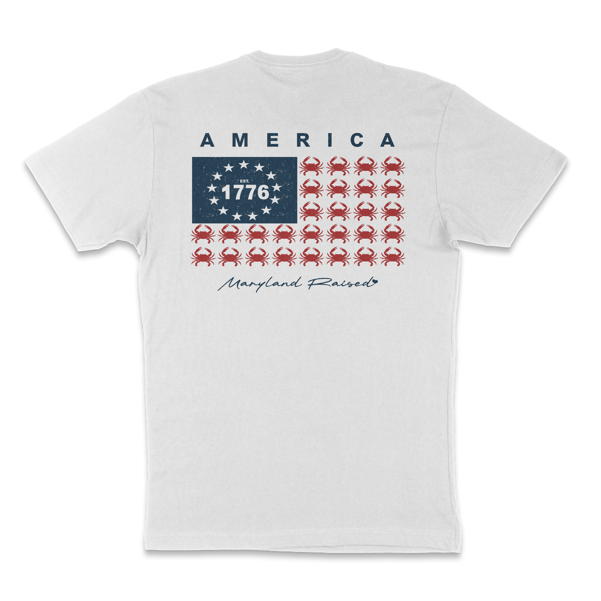 American Flag Red Crab White Blue